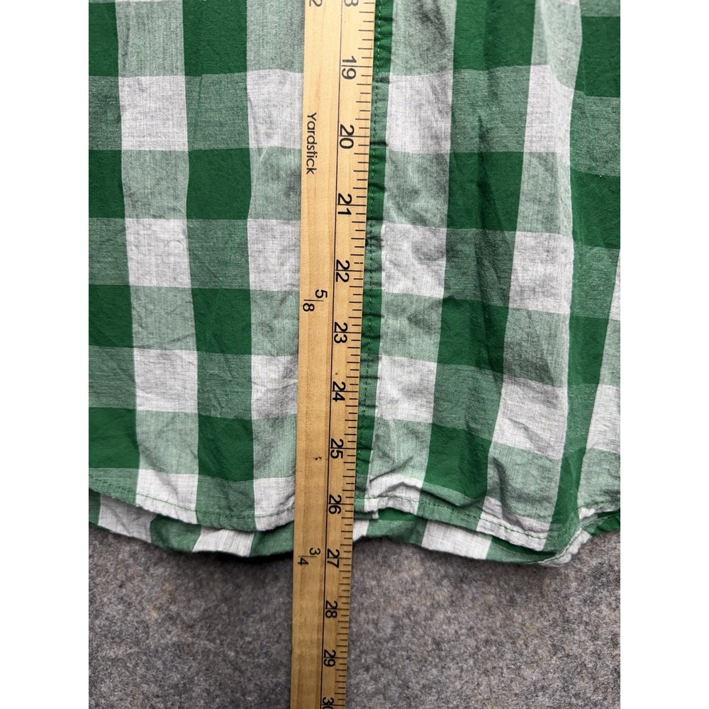 Tommy Hilfiger Men's L Button Down‎ Shirt Green White Plaid Men's Long Sleeve - Picture 12 of 13